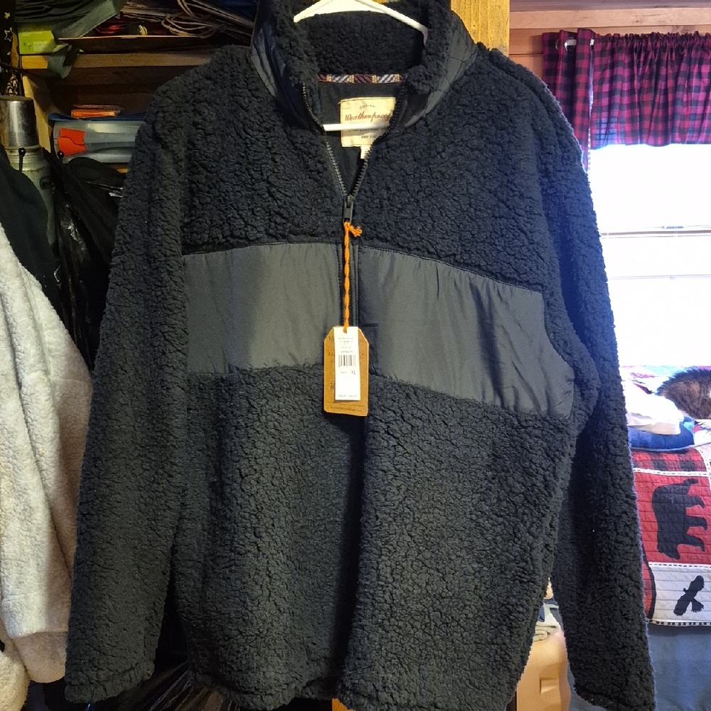 Weatherproof Vintage Men's Black Sherpa Pullover.  Size XL. NWT